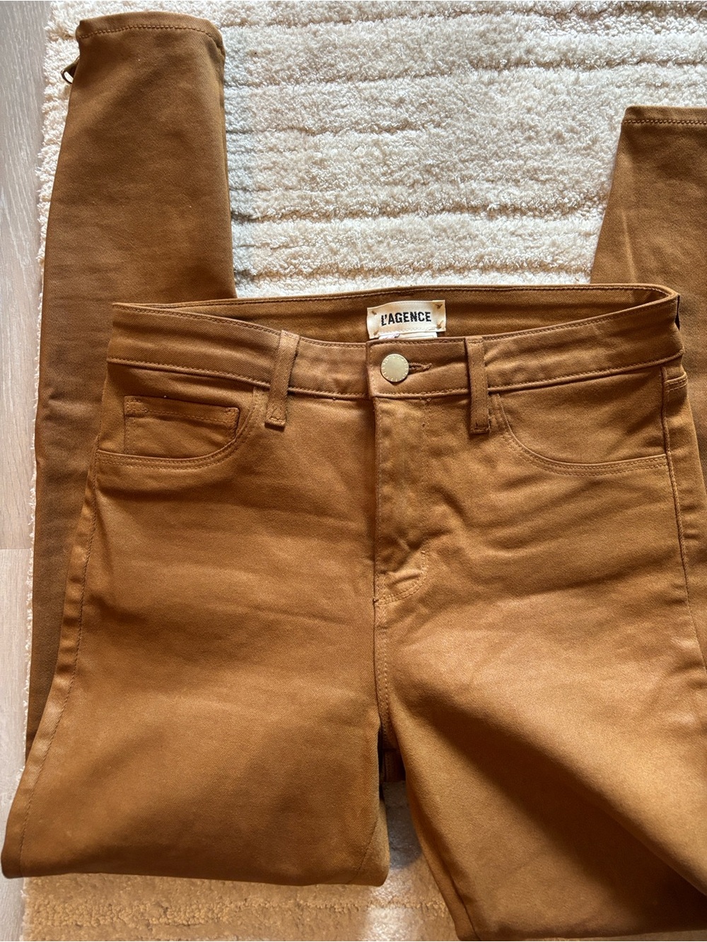 L'AGENCE Women's Java color coated High-Rise Jeans